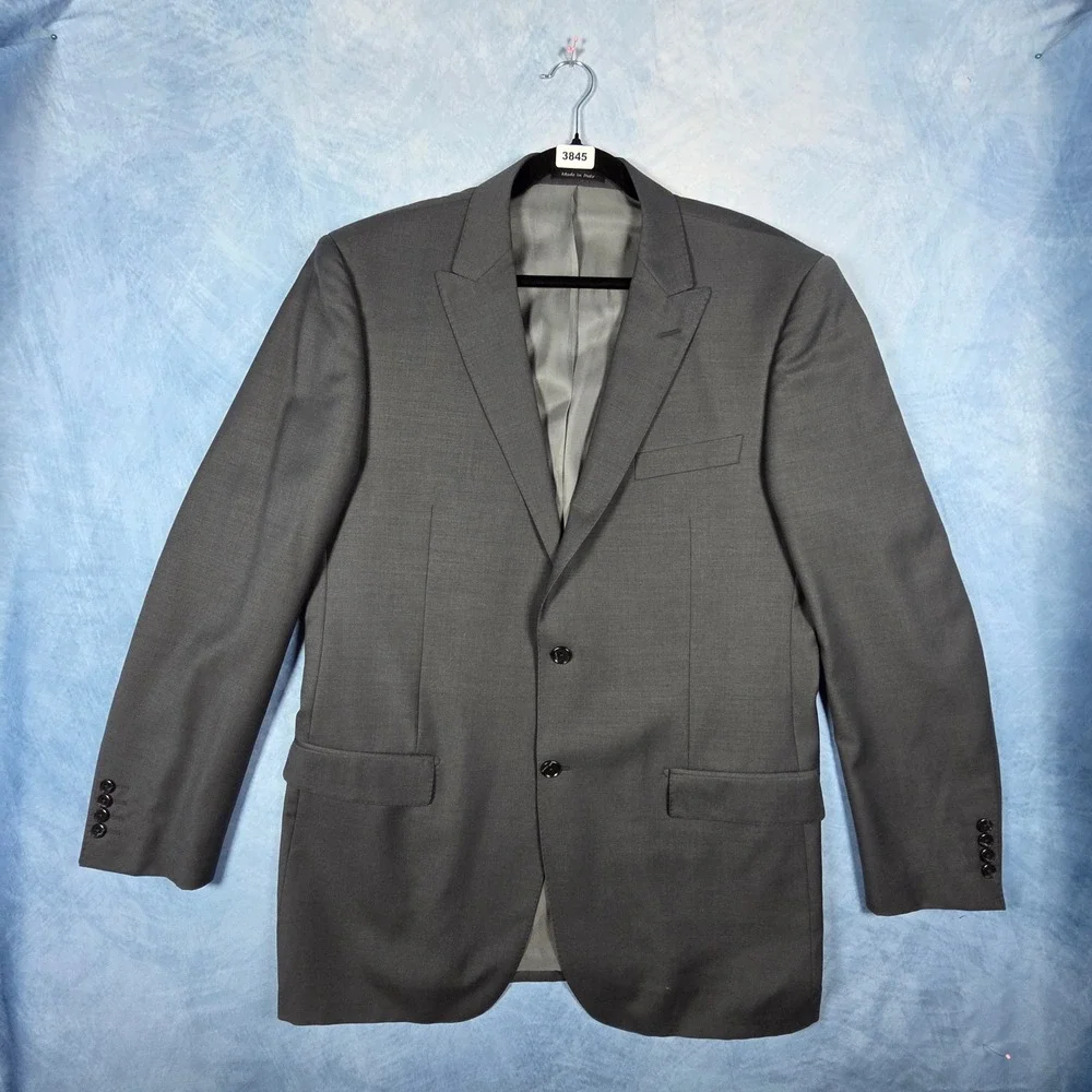 Gariani Dallas Tufo Suit Sport Coat Mens 44L Gray Super 150s Wool Made in Italy